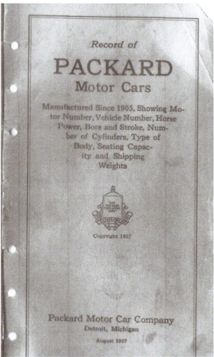 1906 - 1923 Packard Motor Numbers and Specifications Image