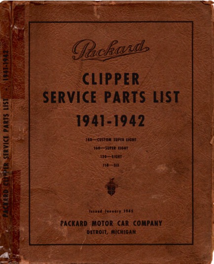1941-1942 Clipper Service Parts List Image