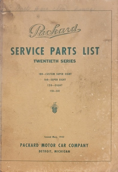 1942 Service Parts List Image