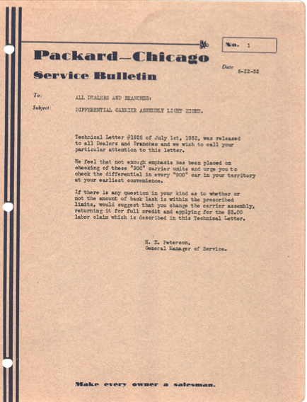 Packard - Chicago Area Service Bulletins Image