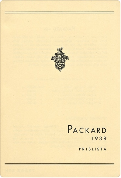 1938 Packard Price List (Swedish Language) Image
