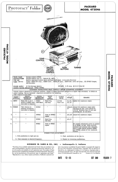 1955 Packard Radio 472046 Radio Wire Diagram Image