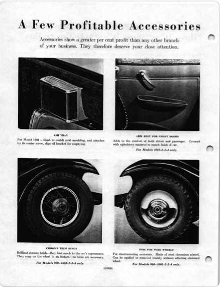 1932-1933 Packard Accessories Flier Image