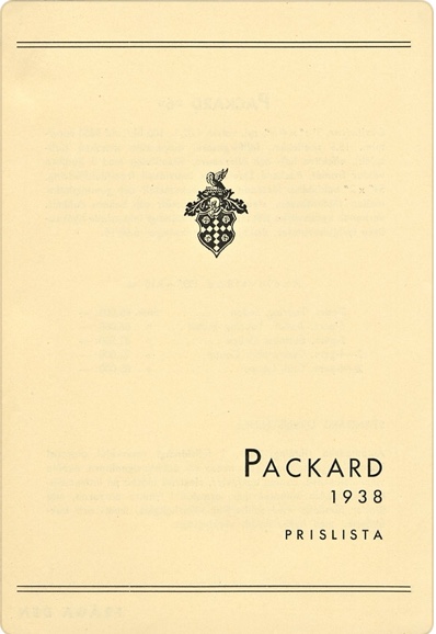 1938 Packard Price List (Finnish Language) Image