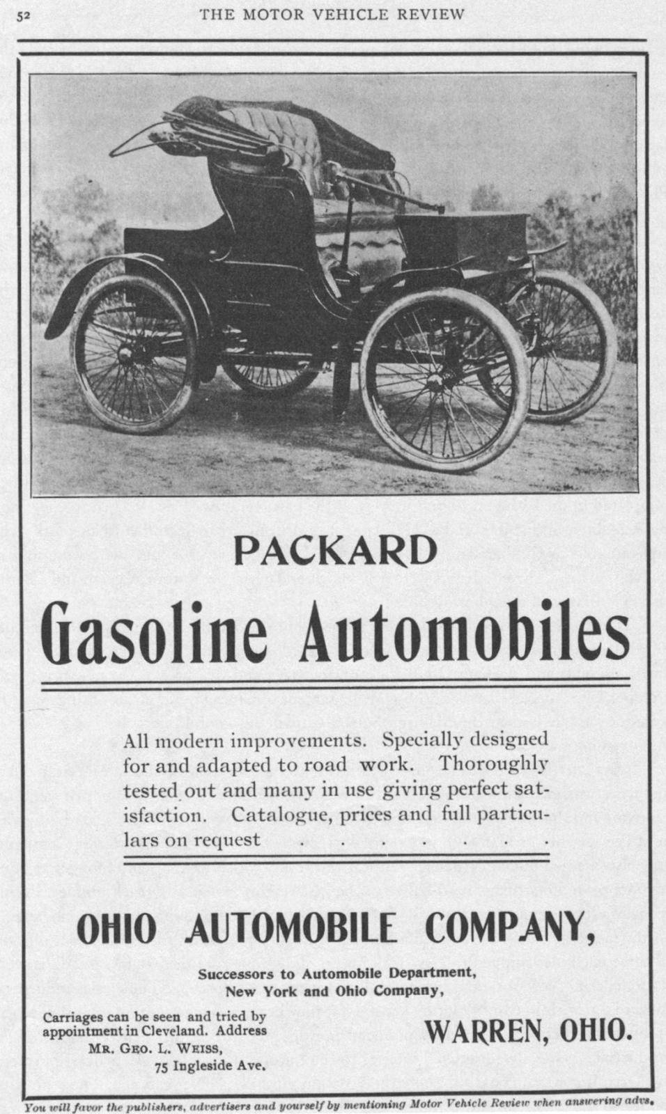 1900 PACKARD ADVERT-B&W