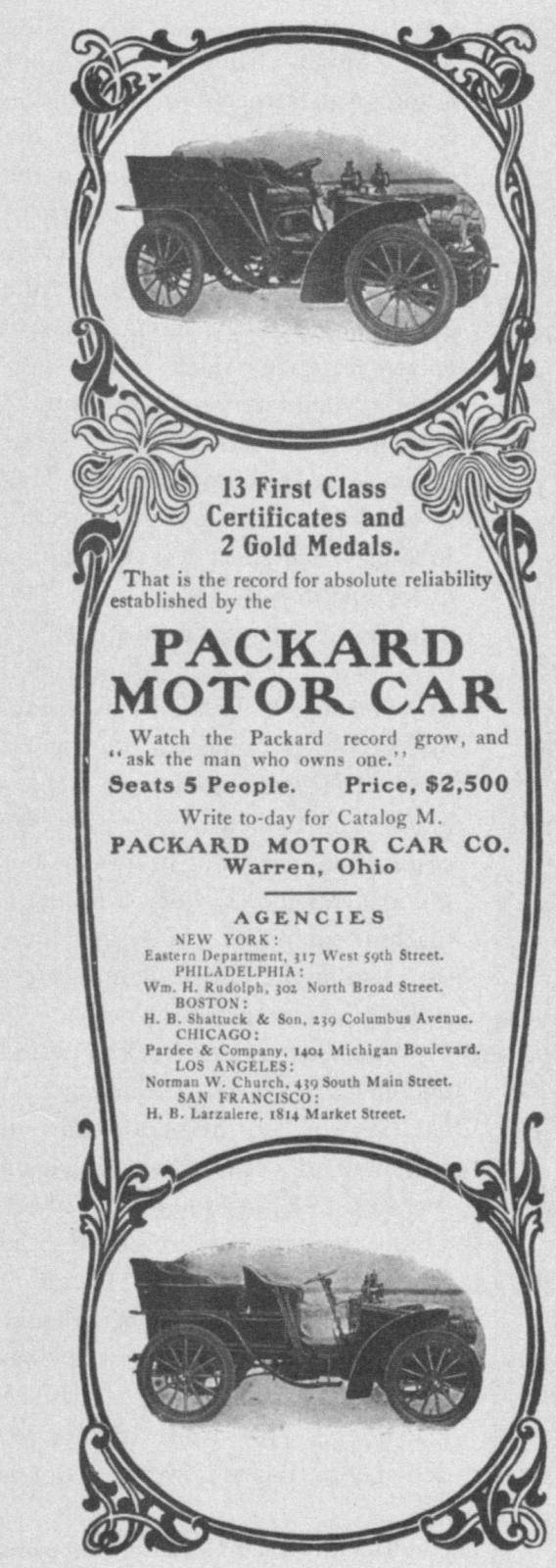 1903-04 PACKARD ADVERT-B&W