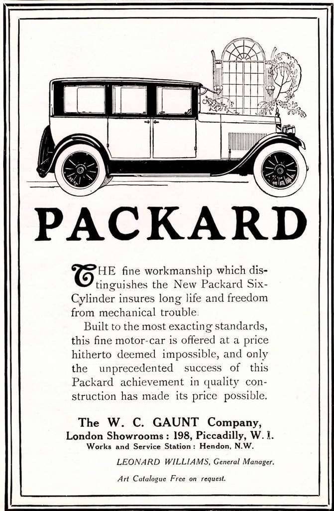 1923 PACKARD-UK ADVERT-B&W