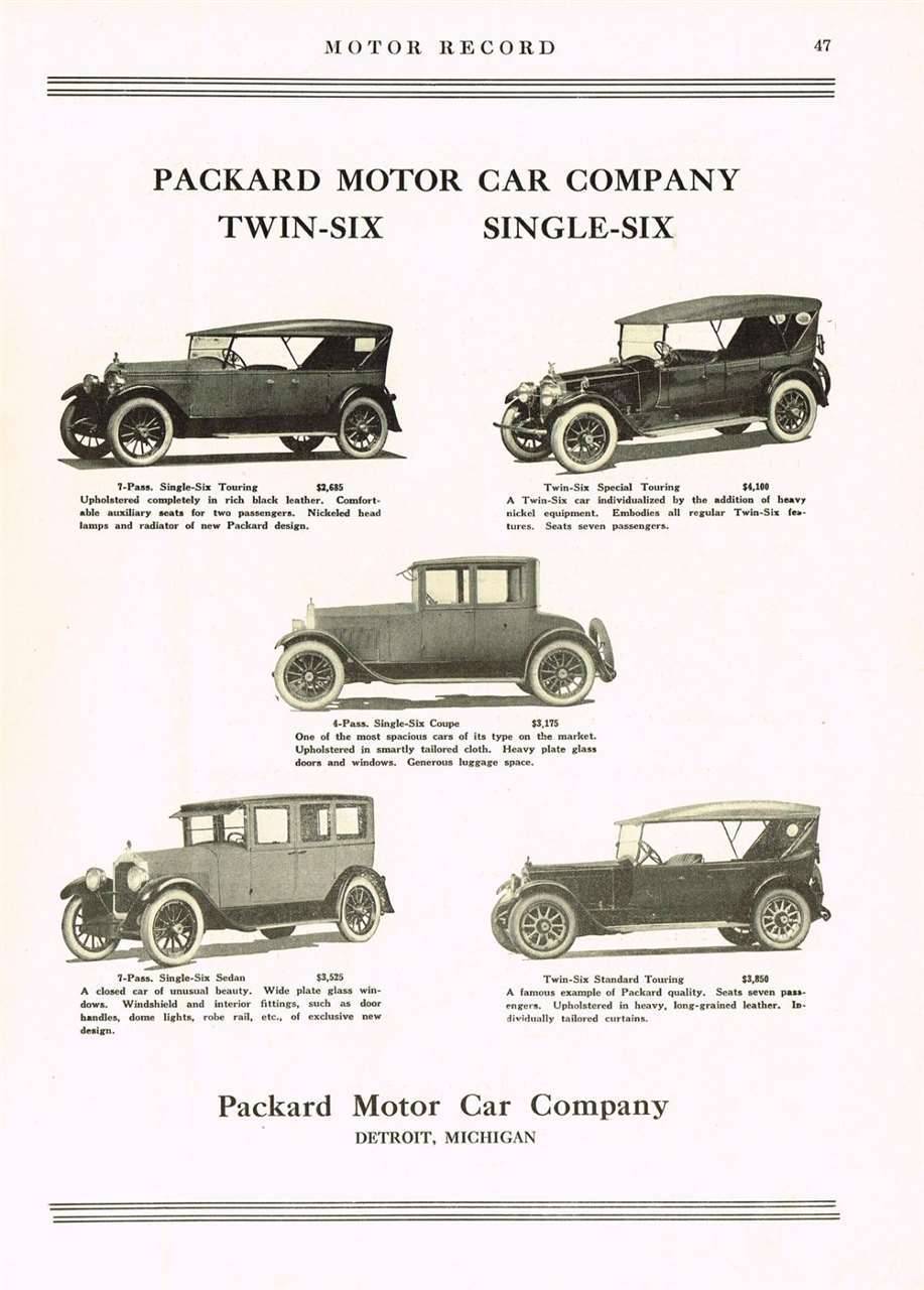 1923 PACKARD ADVERT-B&W RH
