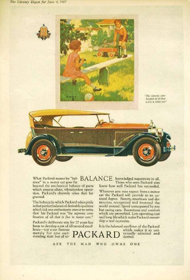 1927 PACKARD ADVERT - 'BALANCE'