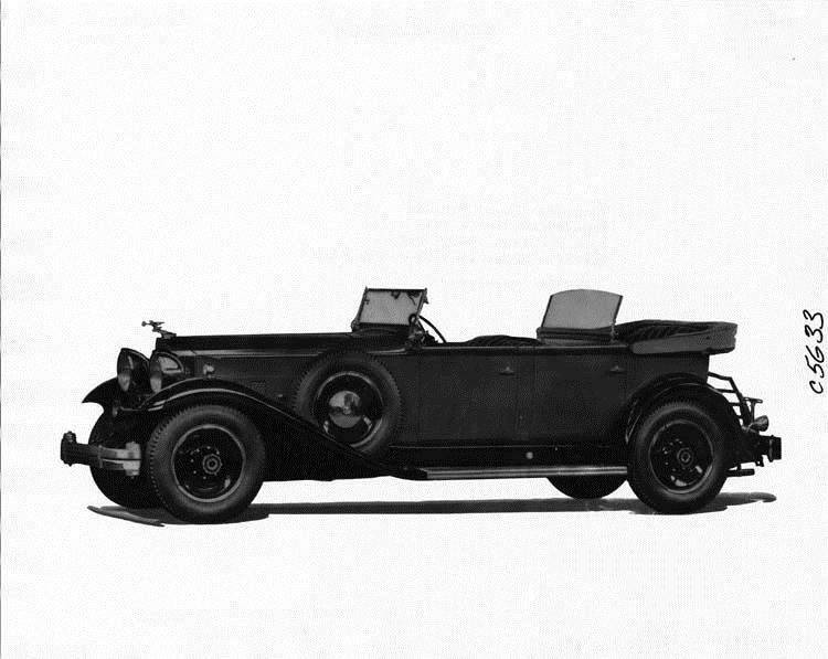 1932 Packard sport phaeton, nine-tenths left side view, top folded ...