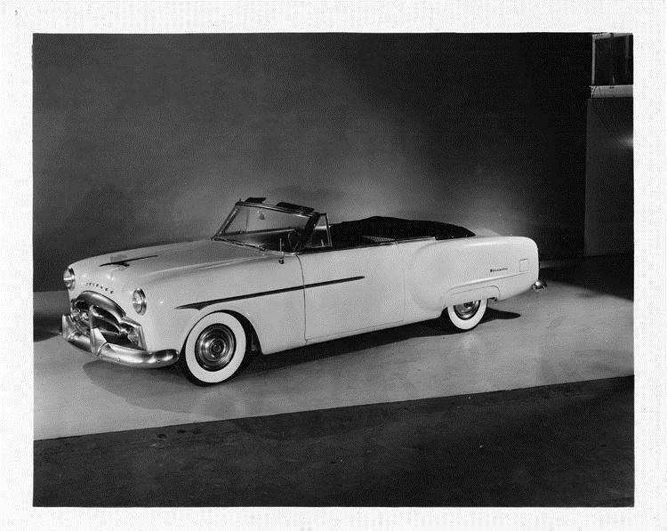1951 Packard convertible, nine-tenths left side view, top folded