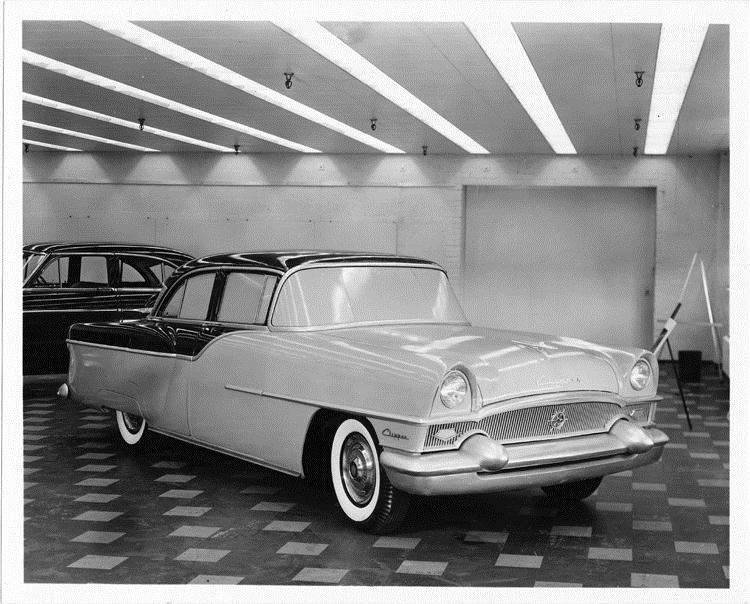 1955 Packard Clipper, three-quarter front right view, full size clay model