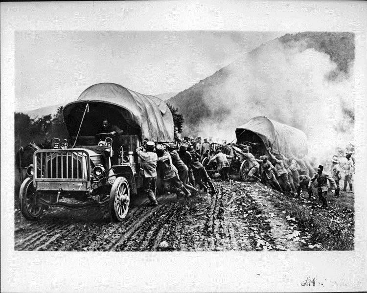 Packard trucks on the World War I front