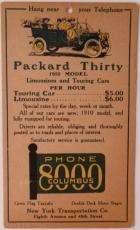 1910 PACKARD LIMO RENTAL ADVERT-B&W