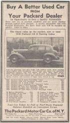 1937 PACKARD DEALER USED CAR ADVERT-B&W