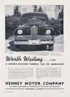 1946 PACKARD-HENNEY ADVERT-B&W