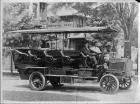 1910 PACKARD JITNEY BUS AT CRYSTAL PARK-B&W