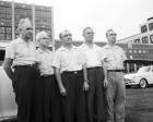 1950s PACKARD EMPLOYEES OUTSIDE FACTORY