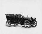 1909 Packard 30 Model UB touring car no top, three-quarter front view, right side