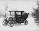 1909 Packard 18 Model NA landaulet, in winter with male driver, & two female passengers