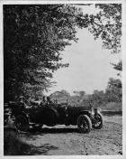 1913 Packard 48 phaeton, turning out of drive, barn in background