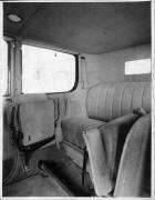 1917 Packard cab side landaulet, view of rear interior from left side door