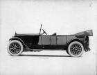 1918-1919 Packard two-toned salon touring car, left side view, top folded