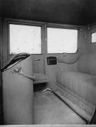 1918-1919 Packard brougham, view of rear interior through right rear door