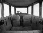 1918-1919 Packard salon brougham, view of interior from rear seat