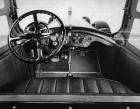 1920-1923 Packard limousine showing steering wheel and instrument panel