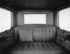 1920-1923 Packard duplex sedan, view of rear interior, close-up view of rear bench seat