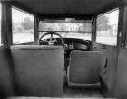 1922-1923 Packard coupe, view of interior from rear seat