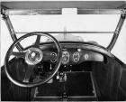 1924 Packard touring car, close up view of controls and steering wheel