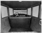 1924 Packard sedan, view of interior from rear seat