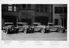 1924 Packard runabouts in front of Detroit Fire Department headquarters