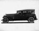 1924 Packard touring car, left side view, top raised, side curtains in place