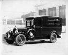 1925-1926 Packard special radio van parked in front of Packard Motor Car Co. building