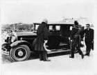 1931 Packard sedan limousine, nine-tenths left side view, with Prince Nobuhito entering car