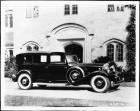 1932 Packard all weather town car, nine-tenths right side view, parked in front of house