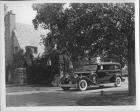 1934 Packard sedan leaving Packard Proving Grounds, Utica, Mich.