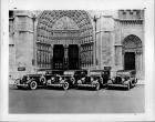 1934 Packard sedan limousines parked in front of Riverside Church, New York