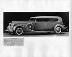 1936 Packard touring car, nine-tenths left side view, top raised