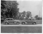 1937 Packards face to face at Packard Proving Grounds