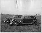 1937 Packards parked on grass at Packard Proving Grounds