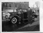1938 Packard touring sedan with Hazel B. Cooper, winner in Packard contest