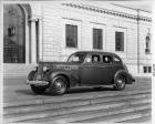 1939 Packard touring sedan, parked at top of stairs at entrance to the Detroit Institute of Arts