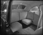 1940 Packard club coupe, view of rear interior through passenger side door, auxiliary seats open