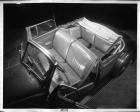 1940 Packard convertible coupe, view of interior from above, top folded
